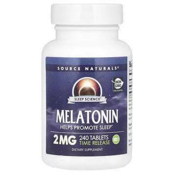 Мелатонин медленного высвобождения, 2 мг, Melatonin, Source Naturals, 240 таблеток 2619646961 фото