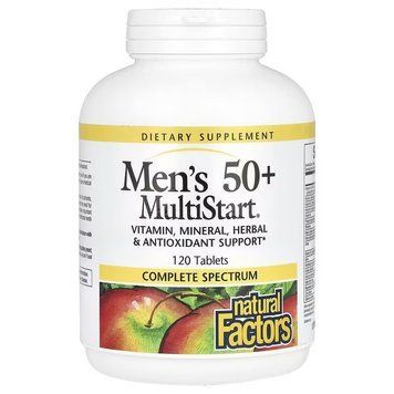 Мультивітаміни для чоловіків 50+, Men's 50+ MultiStart, Natural Factors, 120 таблеток 2600445480 фото