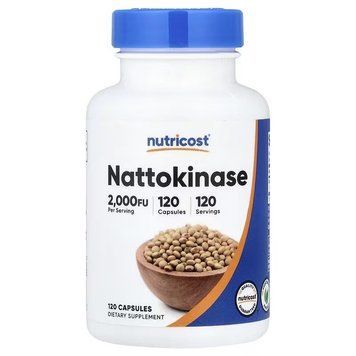 Наттокиназа, 100 мг, Nattokinase, Nutricost, 120 капсул 3085700621 фото