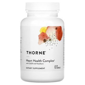 Комплекс для здоровья сердца с коэнзимом Q10 и боярышником, Heart Health Complex with CoQ10 and Hawthorn, Thorne, 90 капсул 2026890190 фото