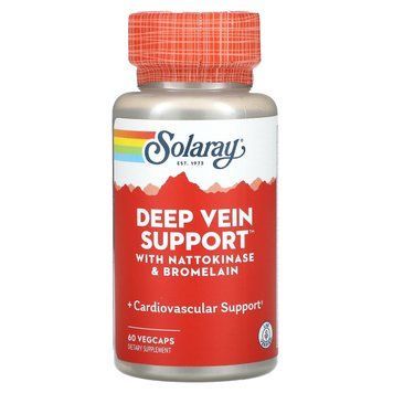 Поддержка глубоких вен, Deep Vein Support, Solaray, 60 вегетарианских капсул 2026890207 фото