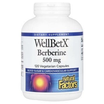 Берберин, 1000 мг у порції, WellBetX, Berberine, Natural Factors, 120 вегетаріанських капсул 2255260304 фото