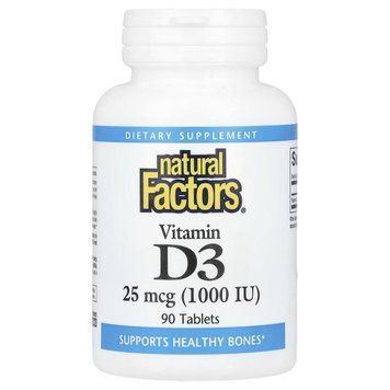 Витамин D3, 1000 МЕ, Vitamin D3, Natural Factors, 90 таблеток 2260735860 фото