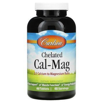 Кальцій-магній Хелатний, Chelated Cal-Mag, Carlson, 60 таблеток 1709771607 фото