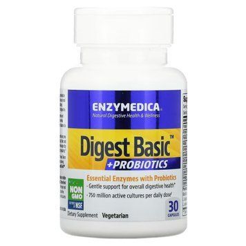 Ферменти з пробіотиками, Digest Basic + Probiotics, Enzymedica, 30 капсул 2026890244 фото