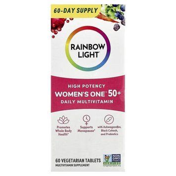 Мультивитамины для женщин 50+, Women's One 50+, High Potency, Rainbow Light, 60 таблеток 2866410575 фото