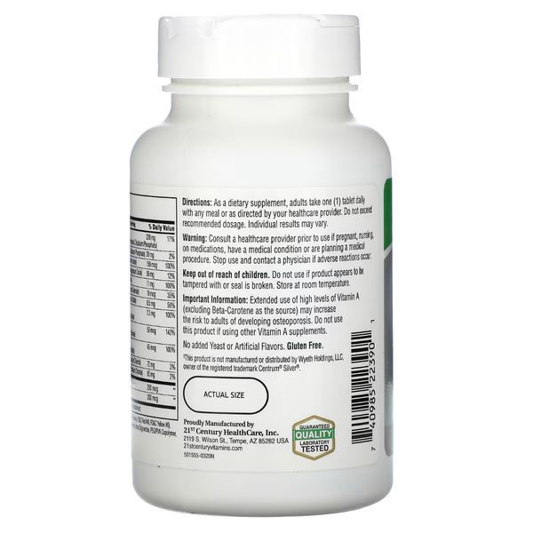 Мультивітаміни та мультимінерали для дорослих 50+, Sentry Senior, Multivitamin&Multimineral Supplement, Adults 50+, 21st Century, 3033459928 фото