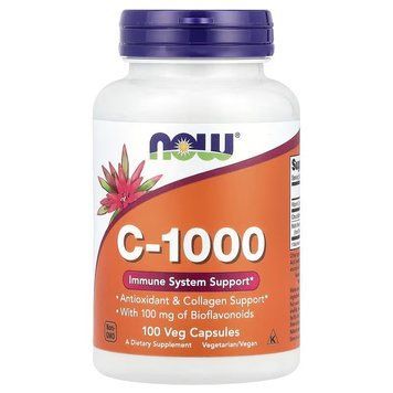 Вітамін C-1000, Vitamin C-1000, Now Foods, 100 Капсул 1324374196 фото