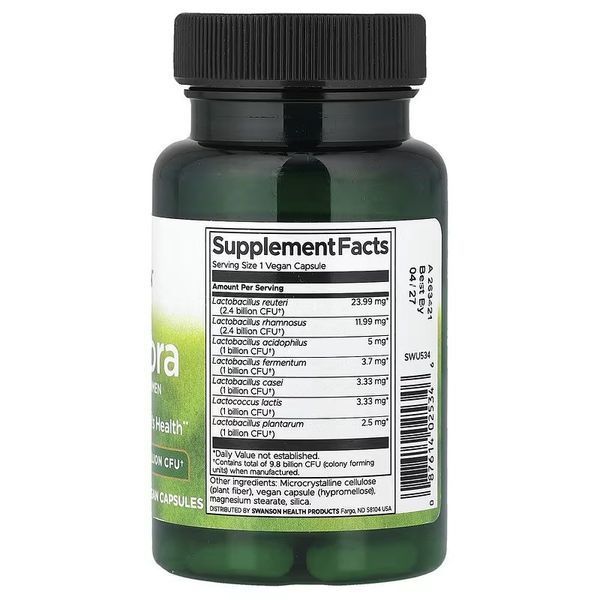 Пробиотик для женщин, 9,8 млрд КОЕ, FemFlora, Probiotic For Women, Swanson, 60 веганских капсул 3033459893 фото