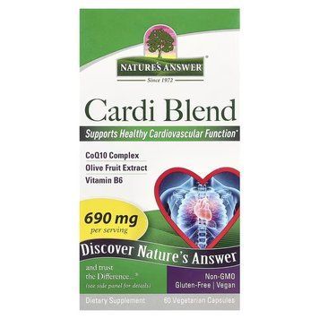 Кардио-комплекс, поддержка сердечно-сосудистой системы, Cardi Blend, Nature's Answer, 60 вегетарианских капсул 2460129595 фото