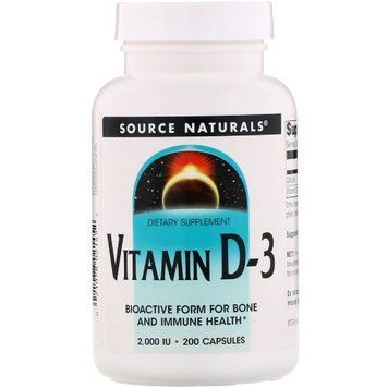 Витамин D3 2000IU, Source Naturals, 200 капсул 1381467405 фото