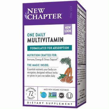Щоденні мультивітаміни, Only One, One Daily Multivitamin, New Chapter, 72 таблетки 1459291891 фото