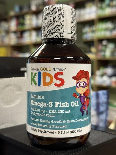 Рідкий риб'ячий жир з омега-3 від California Gold Nutrition Kid's 200 мл 2379214960 фото