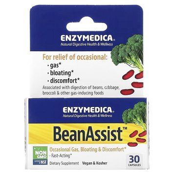 Фермент для перетравлення складних вуглеводів, BeanAssist, Enzymedica, 30 капсул 2224276938 фото