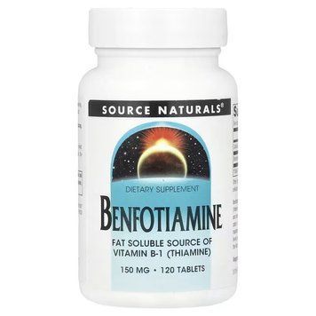 Бенфотиамин, 150 мг, Benfotiamine, Source Naturals, 120 таблеток 2619646958 фото