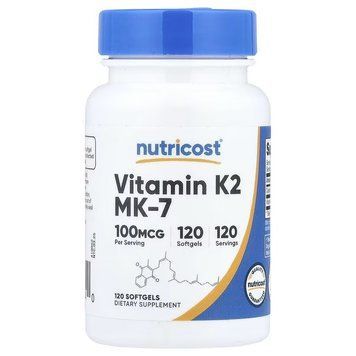 Вітамін K2 у формі МК-7, 100 мкг, Vitamin K2 MK-7, Nutricost, 120 гелевих капсул 3085700629 фото
