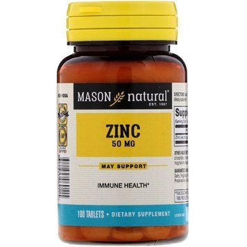 Цинк 50 мг, Zinc, Mason Natural, 100 таблеток 1484866901 фото