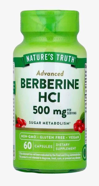 Берберин Nature's Truth Berberine HCI 500 mg 60 caps для регулювання рівня цукру в крові та зниження холестерину 2775756407 фото