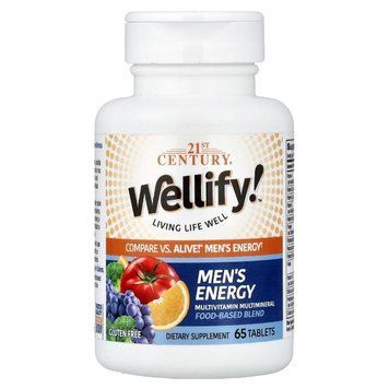Мультивітаміни та мультимінерали для чоловіків, Wellify, Men's Energy, Multivitamin Multimineral, 21st Century, 65 таблеток 3033459933 фото