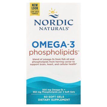 Омега-3 з фосфоліпідами, Omega-3TM Phospholipids, Nordic Naturals, 60 гелевих капсул 2866410594 фото