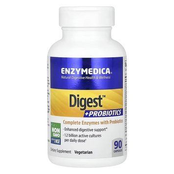 Ферменти з пробіотиками, Digest + Probiotics, Enzymedica, 90 капсул 2224276952 фото