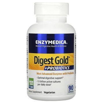Ферменти з пробіотиками, Digest Gold+Probiotics, Enzymedica, 90 капсул 2224276963 фото