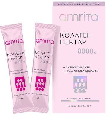 Amrita Питний колаген з гіалуроновою кислотою 14 стіків по 20 грам 27052026_200111 фото