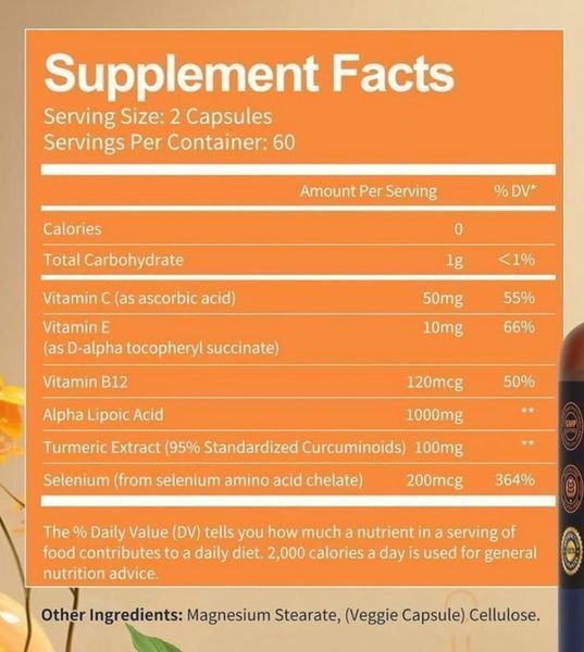 Альфа ліпоєва кислота Totaria Alpha Lipoic Acid 1000 mg 120 капсул 2846305609 фото