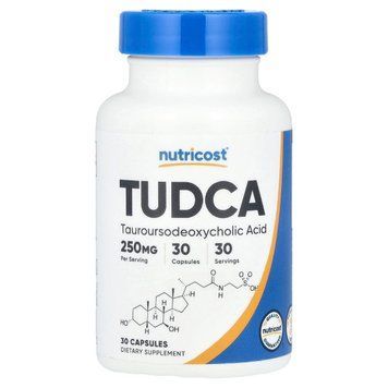 Тауроурсодезоксихолевая кислота, 250 мг, TUDCA, Nutricost, 30 капсул 3085700586 фото