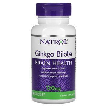 Гинкго Билоба, 120 мг, Ginkgo Biloba, Natrol, 60 капсул 2418677005 фото