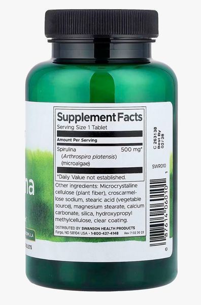 Топ Спіруліна Swanson Spirulina 180 tab 1134721891 фото