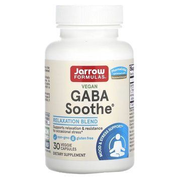 GABA (Гамма-Аминомасляная Кислота), GABA Soothe, Jarrow Formulas, 30 вегетарианских капсул 2286160268 фото