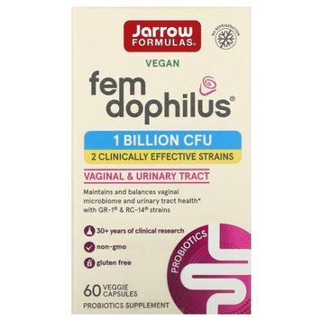 Пробіотики для жінок, жіночий дофілус, 1 млрд КУО, Women's Fem Dophilus, Jarrow Formula, 60 вегетаріанських капсул 2026890145 фото