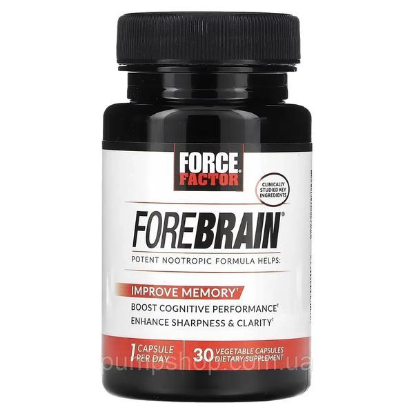 Стимулятор роботи мозку Force Factor ForeBrain 30 капс. 2084292605 фото