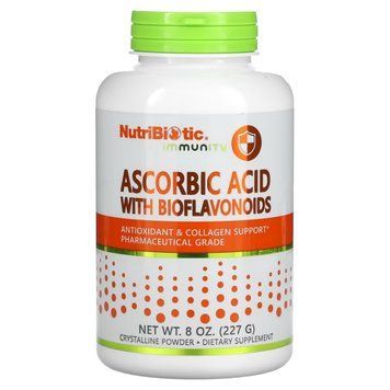 Аскорбінова кислота з біофлавоноїдами в порошку, Ascorbic Acid with Bioflavonoids, NutriBiotic, 227 г 2224276941 фото