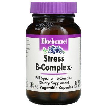 Стресс В-Комплекс, Stress B-Complex, Bluebonnet Nutrition, 50 вегетарианских капсул 1483262583 фото