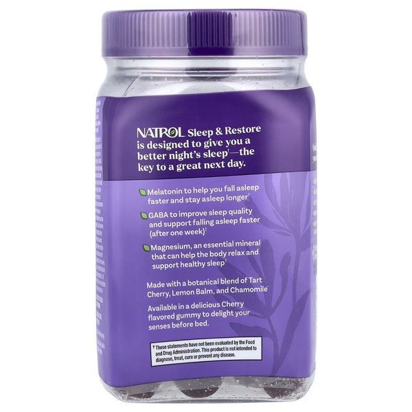 Здоровый сон и восстановление, с мелатонином, вкус вишни, Sleep & Restore, Natrol, 60 жевательных конфет 3033459873 фото
