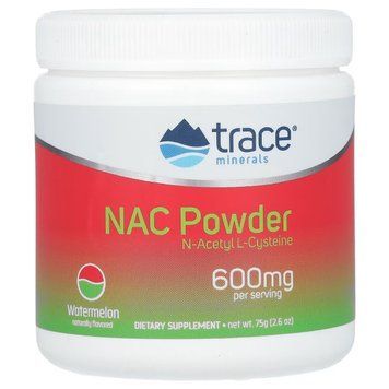 NAC N-ацетил L-цистеин, 600 мг, вкус арбуза, NAC Powder, Trace, 75 гр 2251006939 фото