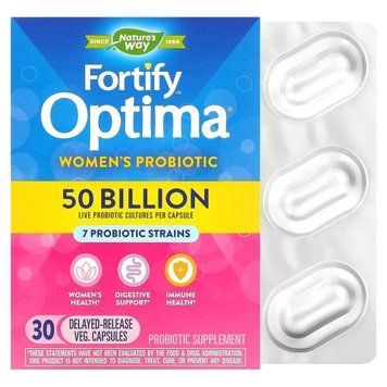 Пробиотики для женщин, 50 млрд КОЕ, Fortify Optima, Women's Probiotic, 50 Billion, Nature's Way, 30 вегетарианских капсул 2056096506 фото
