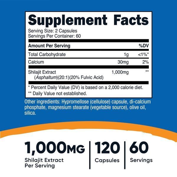 Мумійо, 1000 мг, Shilajit, Nutricost, 120 капсул 3085700619 фото