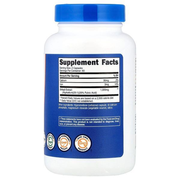 Мумійо, 1000 мг, Shilajit, Nutricost, 120 капсул 3085700619 фото