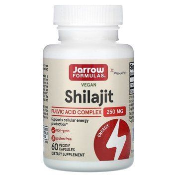 Комплекс з мумійо та фульвокислотою, 250 мг, Vegan Shilajit Fulvic Acid Complex, Jarrow Formula, 60 рослинних капсул 2858322119 фото