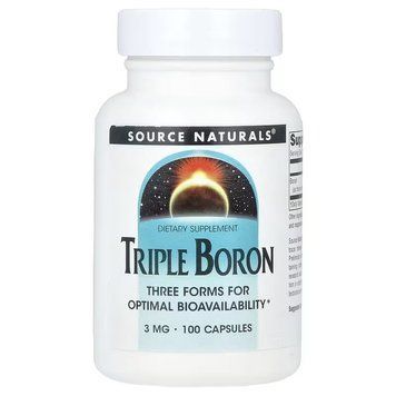 Бор потрійний, 3 мг, Triple Boron, Source Naturals, 100 капсул 2619646963 фото
