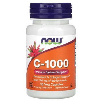 Вітамін C-1000, Vitamin C-1000, Now Foods, 30 вегетаріанських капсул 2569627195 фото