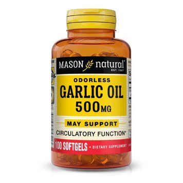 Часникова олія 500 мг, Garlic Oil, Mason Natural, 100 гелевих капсул 1485608786 фото