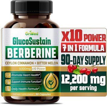 GriMed Berberine 9,500mg (добавка з цейлонською корицею та гіркою динею підтримує здорову імунну систему) 2084455053 фото