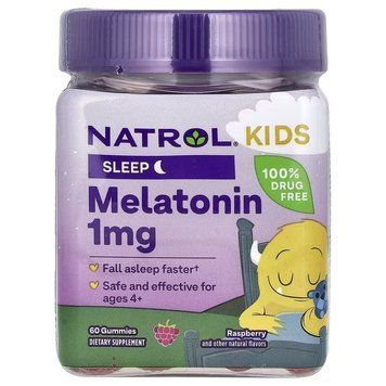 Мелатонин для детей от 4 лет, 1 мг, вкус ягод, Melatonin, Ages 4+, Natrol, 90 жевательных конфет 2026890123 фото