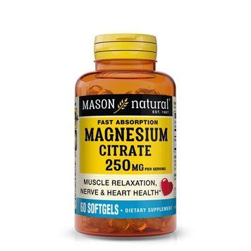 Магній цитрат, 250 мг, Magnesium Citrate, Mason Natural, 60 гелевих капсул MAV18615 фото