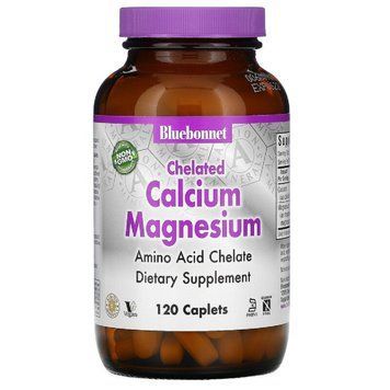 Хелатний Кальцій і Магній, Chelated Calcium Magnesium, Bluebonnet Nutrition, 120 таблеток 1483262595 фото