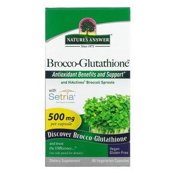 Броко-глутатіон, 500 мг, Brocco-Glutathione, Nature's Answer, 60 вегетаріанських капсул 2168026549 фото